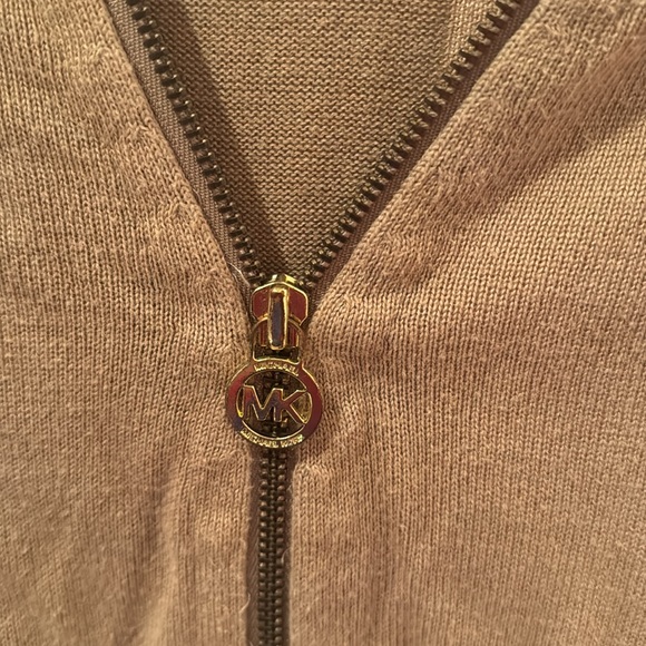 Michael Kors tan zip-up sweater. Size XS. - Picture 2 of 3